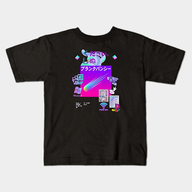 Vaporwave Kids T-Shirt by cowboyknees